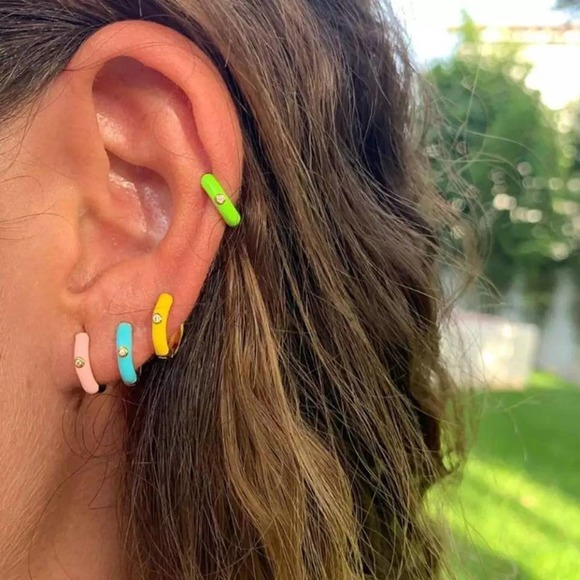 14k Huggie Gold Hoop Earrings|Message for Color - Picture 6 of 7